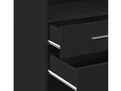 Aparador buffet cómoda armario mueble organizador cocina salón salón alto 40 x 42,5 x 124 cm madera contrachapada negro 02_0034924