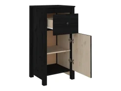 Aparador buffet cómoda armario unidad de almacenamiento organizador cocina salón salón juego de 2 40 x 35 x 80 cm madera maciza de pino negro 02_0036905