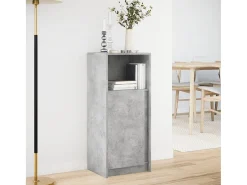 Aparador buffet cómoda armario mueble organizador cocina salón salón con LED 42,5 x 34 x 100 cm madera contrachapada gris 02_0029803