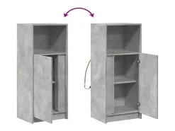 Aparador buffet cómoda armario mueble organizador cocina salón salón con LED 42,5 x 34 x 100 cm madera contrachapada gris 02_0029803