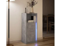 Aparador buffet cómoda armario mueble organizador cocina salón salón con LED 42,5 x 34 x 100 cm madera contrachapada gris 02_0029803