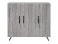 Aparador buffet cómoda armario unidad de almacenamiento organizador cocina salón salón Sonoma 90 x 34 x 80 cm madera contrachapada gris 02_0036554
