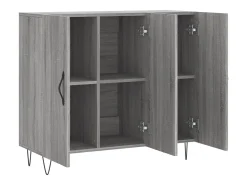 Aparador buffet cómoda armario unidad de almacenamiento organizador cocina salón salón Sonoma 90 x 34 x 80 cm madera contrachapada gris 02_0036554