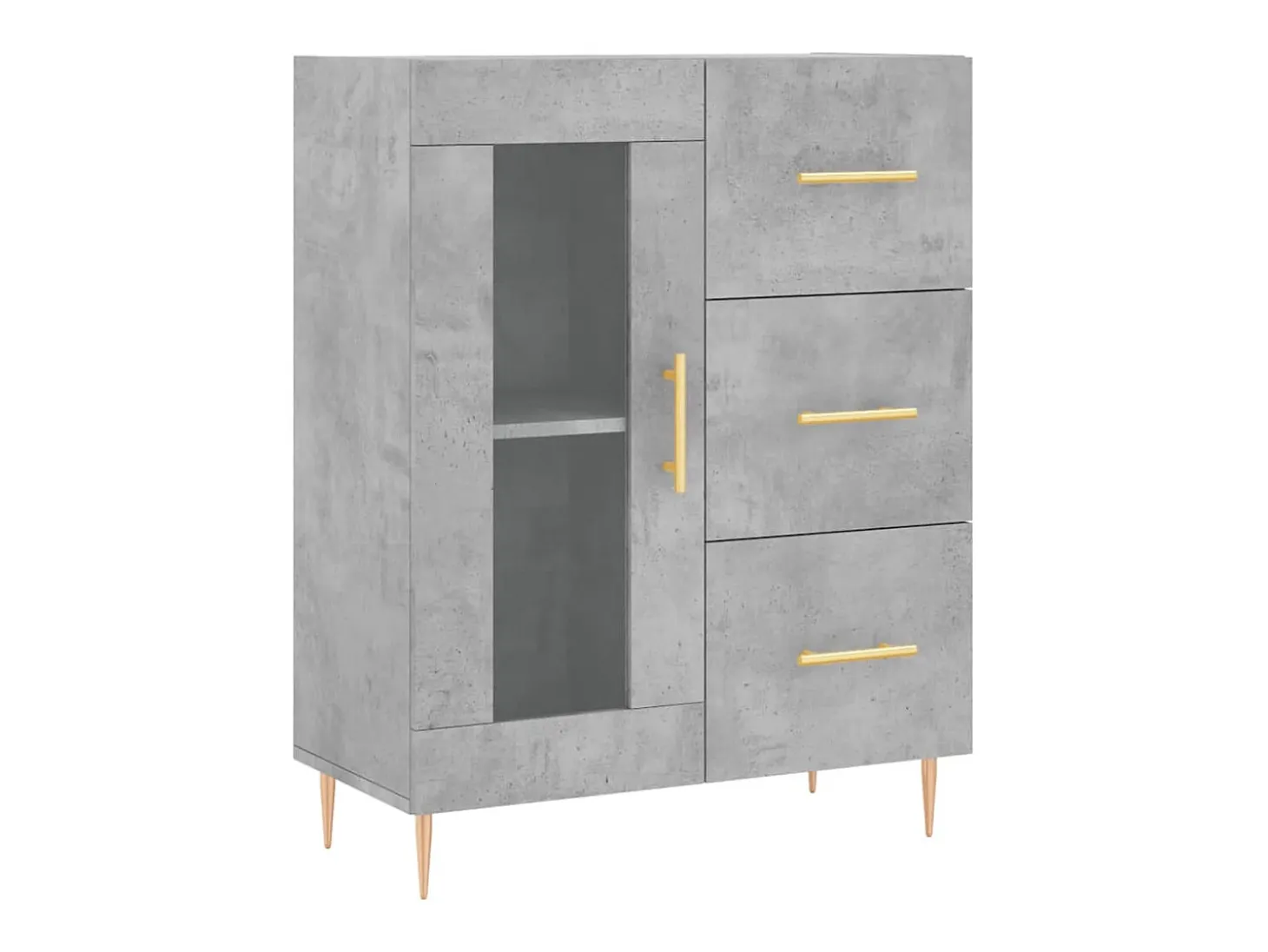 Aparador buffet cómoda armario mueble organizador cocina salón salón alto 69,5 x 34 x 180 cm madera contrachapada gris 02_0034627