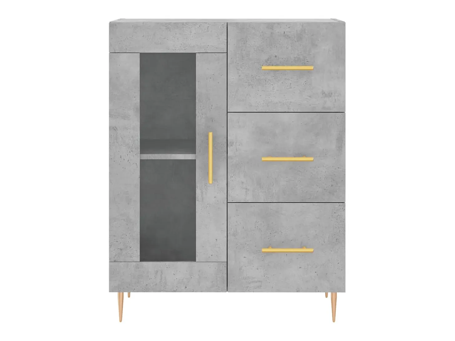 Aparador buffet cómoda armario mueble organizador cocina salón salón alto 69,5 x 34 x 180 cm madera contrachapada gris 02_0034627