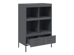 Aparador buffet cómoda armario mueble organizador cocina salón salón alto 68 x 39 x 101,5 cm acero antracita 02_0032208