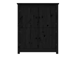 Aparador buffet cómoda armario mueble organizador cocina salón salón 83 x 41,5 x 100 cm madera maciza de pino negro 02_0036141