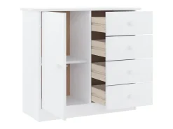 Aparador buffet cómoda armario unidad de almacenamiento organizador cocina salón salón 77 x 35 x 73 cm madera maciza de pino blanco 02_0029681