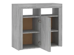 Aparador buffet cómoda armario mueble organizador cocina salón salón con luces LED Sonoma 80 x 35 x 75 cm gris 02_0030081