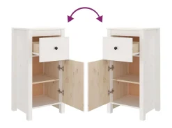 Aparador buffet cómoda armario mueble organizador cocina salón salón juego de 2 40 x 35 x 80 cm madera maciza de pino blanco 02_0036666