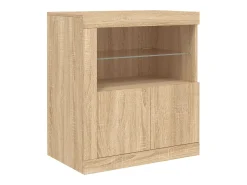 Aparador buffet cómoda armario mueble organizador cocina salón salón con luces LED sonoma 283 x 37 x 67 cm marrón 02_0029956