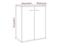 Aparador buffet cómoda armario unidad de almacenamiento organizador cocina salón salonsonoma 60 x 30 x 75 cm madera contrachapada gris 02_0036382