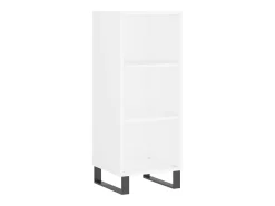 Aparador buffet cómoda armario mueble organizador cocina salón salón alto 34,5 x 34 x 180 cm madera contrachapada blanco 02_0032378
