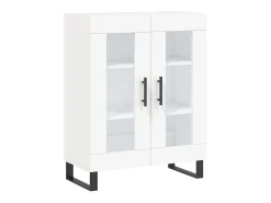 Aparador buffet cómoda armario mueble organizador cocina salón salón alto 69,5 x 34 x 180 cm madera contrachapada blanco 02_0032549