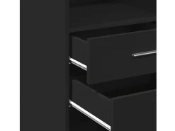 Aparador buffet cómoda armario mueble organizador cocina salón salón alto 45 x 42,5 x 124 cm madera contrachapada negro 02_0034930