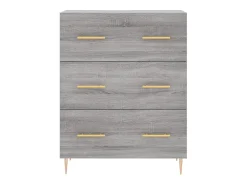 Aparador buffet cómoda armario unidad de almacenamiento organizador cocina salón salón Sonoma 69,5 x 34 x 90 cm madera contrachapada gris 02_0036489