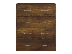 Aparador buffet cómoda armario mueble organizador cocina salón salón con 4 cajones 60 x 30,5 x 71 cm marrón ahumado 02_0029751