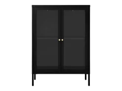 Aparador buffet cómoda armario mueble organizador cocina salón salón 75 x 35 x 105 cm acero y cristal negro 02_0036120