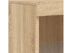 Aparador buffet cómoda armario mueble organizador cocina salón salón con luces LED sonoma 41 x 37 x 100 cm marrón 02_0029958