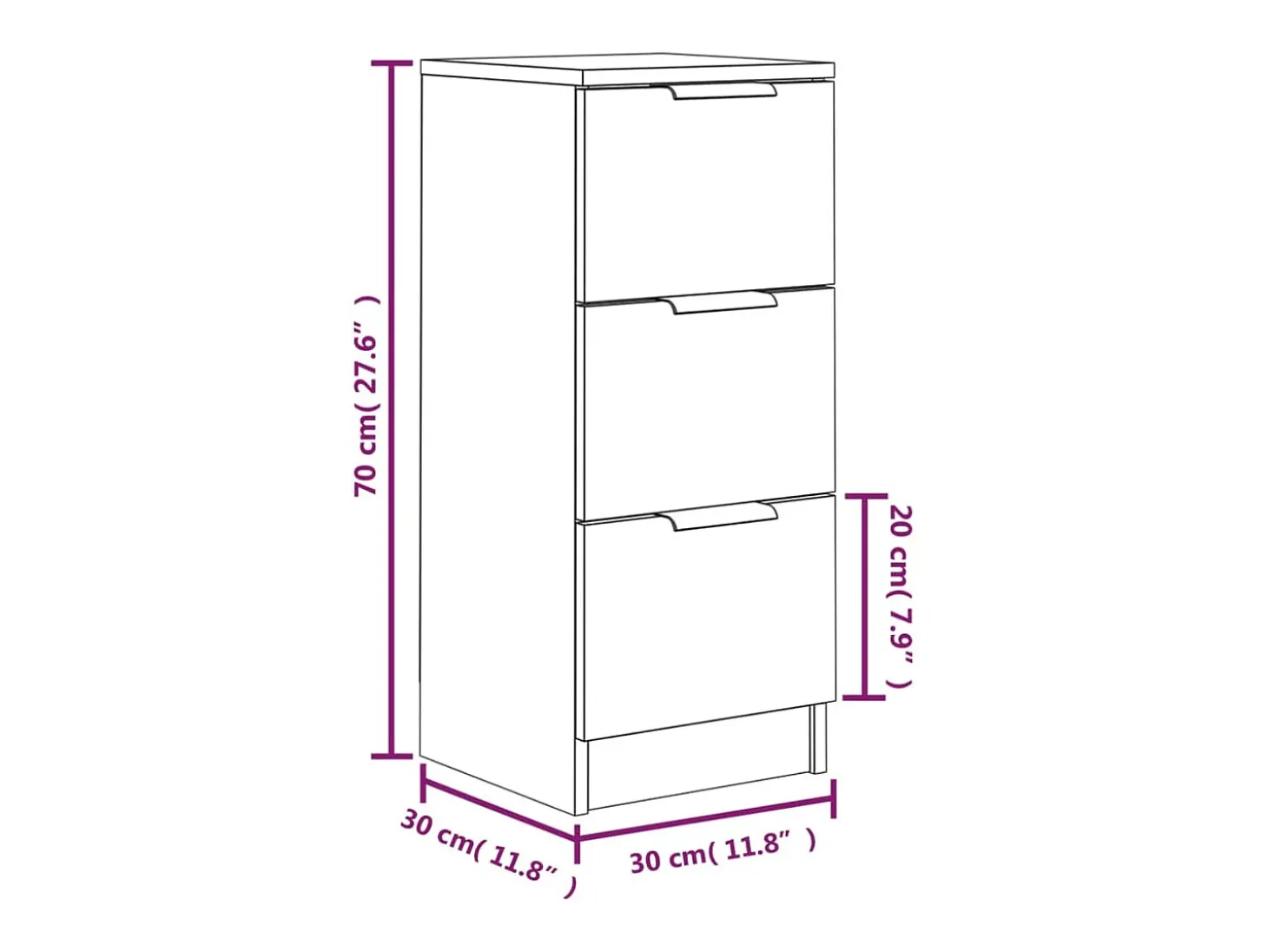 Aparador buffet cómoda armario mueble organizador cocina salón salón juego de 2 30 x 30 x 70 cm blanco madera contrachapada 02_0036651