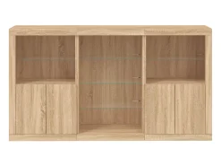 Aparador buffet cómoda armario mueble organizador cocina salón salón con luces LED Sonoma 181,5 x 37 x 100 cm marrón 02_0029947