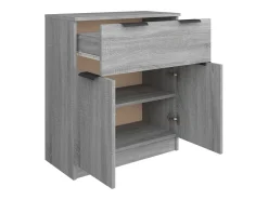 Aparador buffet cómoda armario unidad de almacenamiento organizador cocina salón salonsonoma 60 x 30 x 70 cm madera contrachapada gris 02_0036378