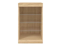 Aparador buffet cómoda armario mueble organizador cocina salón salón con luces LED sonoma 41 x 37 x 67 cm marrón 02_0029962