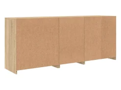 Aparador buffet cómoda armario mueble organizador cocina salón salón con luces LED sonoma 181,5 x 37 x 67 cm marrón 02_0029950