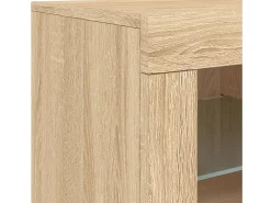 Aparador buffet cómoda armario mueble organizador cocina salón salón con luces LED sonoma 181,5 x 37 x 67 cm marrón 02_0029950