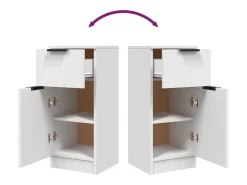 Aparador buffet cómoda armario mueble organizador cocina salón salón juego de 2 30 x 30 x 70 cm blanco madera contrachapada 02_0036650
