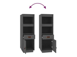 Aparador buffet cómoda armario mueble organizador cocina salón salón alto 34 x 40 x 108,5 cm madera maciza de pino gris 02_0034223