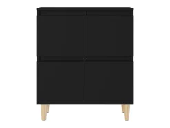 Aparador buffet cómoda armario unidad de almacenamiento organizador cocina salón salón 3 piezas 60 x 35 x 70 cm negro madera contrachapada 02_0037144