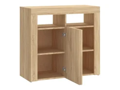 Aparador buffet cómoda armario mueble organizador cocina salón salón con luces LED Sonoma 80 x 35 x 75 cm marrón 02_0029968