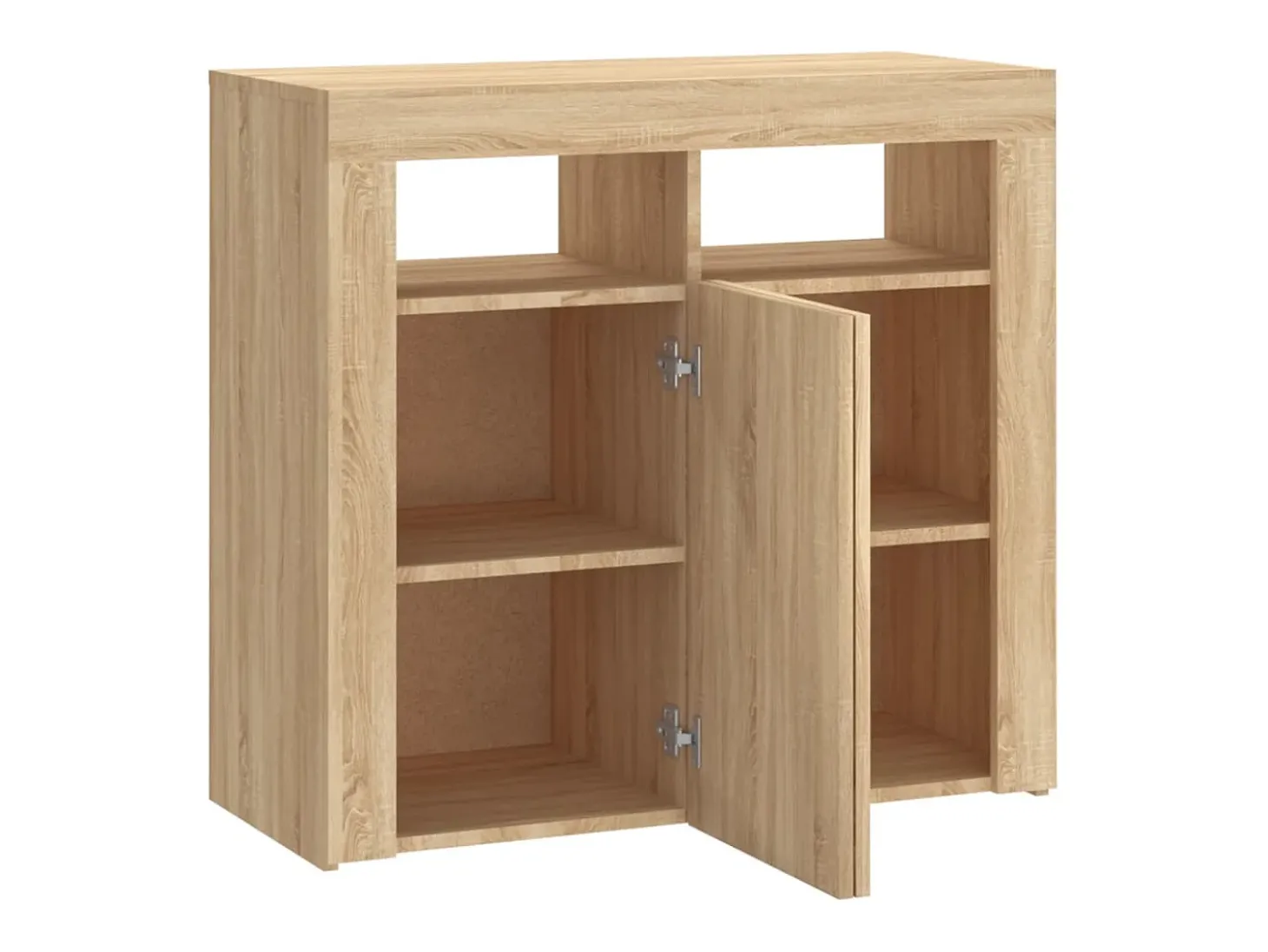 Aparador buffet cómoda armario mueble organizador cocina salón salón con luces LED Sonoma 80 x 35 x 75 cm marrón 02_0029968