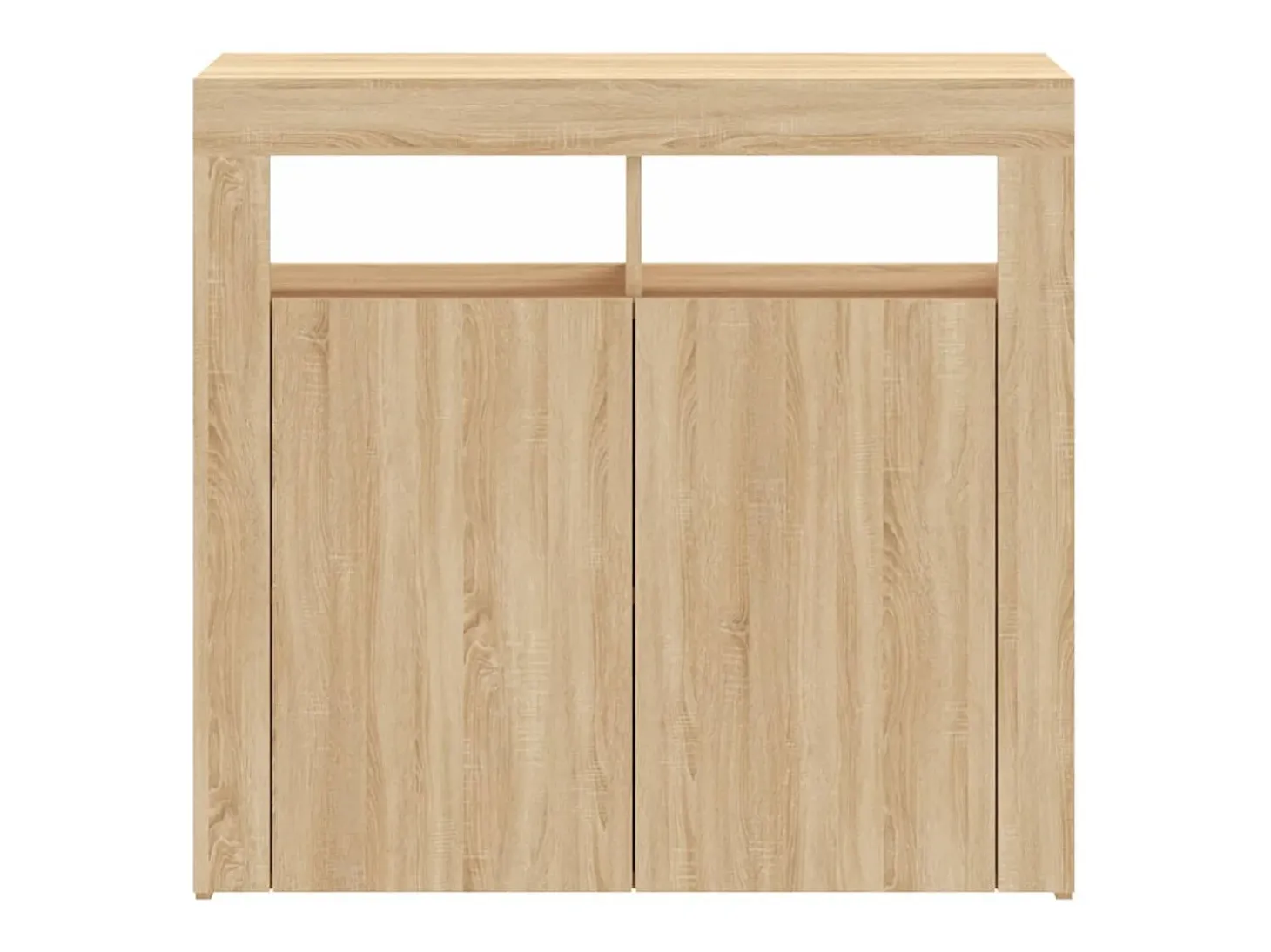Aparador buffet cómoda armario mueble organizador cocina salón salón con luces LED Sonoma 80 x 35 x 75 cm marrón 02_0029968