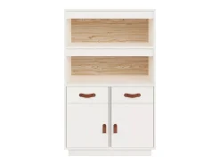 Aparador buffet cómoda armario mueble organizador cocina salón salón alto 67 x 40 x 108,5 cm madera maciza de pino blanco 02_0032480