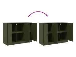 Aparador buffet cómoda armario mueble organizador cocina salón salón oliva 99 x 39 x 73 cm verde acero 02_0036594