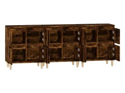 Aparador buffet cómoda armario mueble organizador cocina salón salón 3 piezas 60 x 35 x 70 cm madera contrachapada marrón 02_0037049