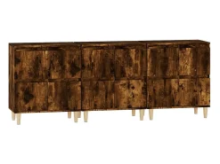 Aparador buffet cómoda armario mueble organizador cocina salón salón 3 piezas 60 x 35 x 70 cm madera contrachapada marrón 02_0037049