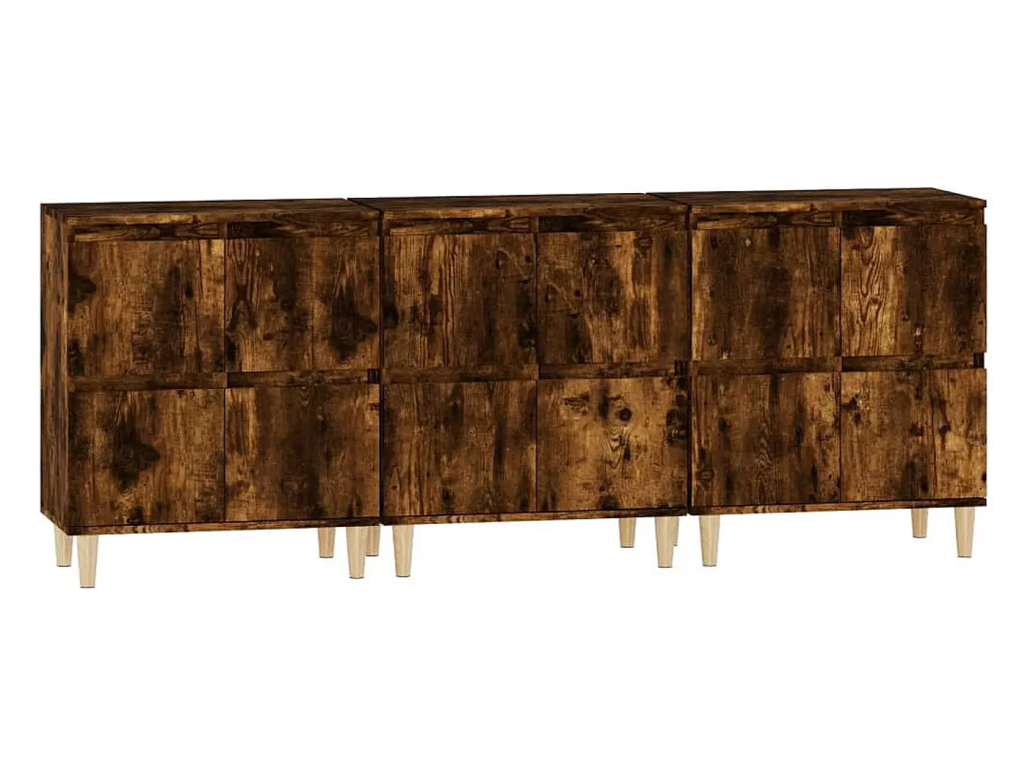 Aparador buffet cómoda armario mueble organizador cocina salón salón 3 piezas 60 x 35 x 70 cm madera contrachapada marrón 02_0037049