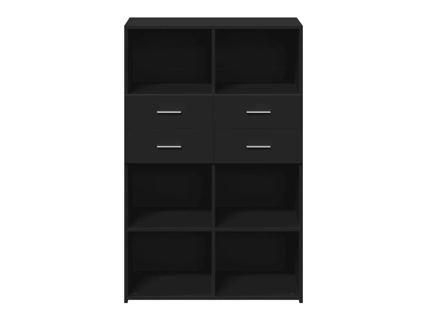 Aparador buffet cómoda armario mueble organizador cocina salón salón alto 80 x 42,5 x 124 cm madera contrachapada negra 02_0035133