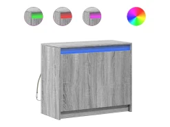 Aparador buffet cómoda armario mueble organizador cocina salón salón con LED Sonoma 72 x 34 x 61 cm madera contrachapada gris 02_0029822