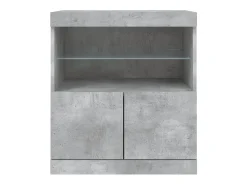 Aparador buffet cómoda armario mueble organizador cocina salón salón con luces LED 60 x 37 x 67 cm gris 02_0030005
