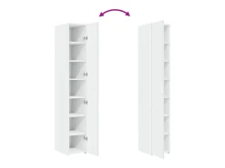Aparador buffet cómoda armario mueble organizador cocina salón salón alto 30 x 42,5 x 185 cm madera contrachapada blanco 02_0032255
