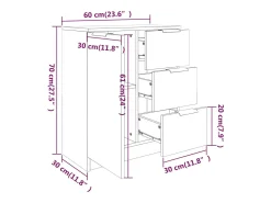 Aparador buffet cómoda armario mueble organizador cocina salón salón juego de 2 60 x 30 x 70 cm marrón madera contrachapada 02_0036733