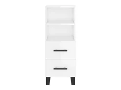 Aparador buffet cómoda armario mueble organizador cocina salón brillante 34,5 x 34 x 90 cm madera contrachapada blanco 02_0030633