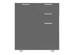Aparador buffet cómoda armario mueble organizador cocina salón salón brillante 71 x 35 x 80 cm madera contrachapada gris 02_0031820