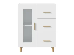 Aparador buffet cómoda armario unidad de almacenamiento organizador cocina salón salón 69,5 x 34 x 90 cm madera contrachapada blanco 02_0030430