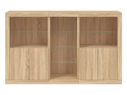 Aparador buffet cómoda armario mueble organizador cocina salón salón con luces LED sonoma 162 x 37 x 100 cm marrón 02_0029940