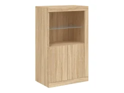 Aparador buffet cómoda armario mueble organizador cocina salón salón con luces LED sonoma 162 x 37 x 100 cm marrón 02_0029940